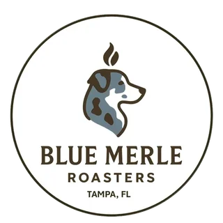 Blue Merle Roasters — blue merle Australian shepherd logo
